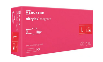 Mercator Nitrylex Magenta Einweghandschuhe aus Nitril L 100 Stk. Pink
