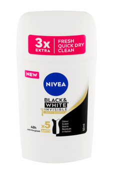Nivea Woman Black & White Silky Smooth Antitranspirant für Frauen 50 ml Stick