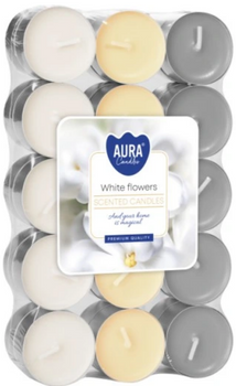 Bispol Duftende Teelichtwärmer 30 Stück Weiße Blumen