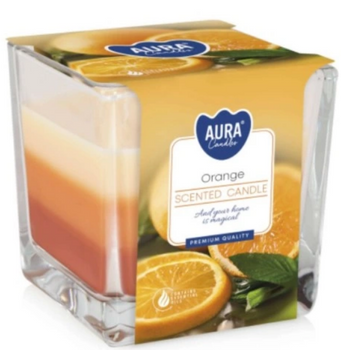 Bispol Duftkerze im Glas dreifarbig 170 g Orange