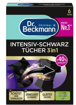 Dr. Beckmann Black Fabric Washing Wipes 6 Stück