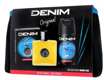 Denim Original Herren-Geschenkset Aftershave + Deodorant + Kosmetiktasche