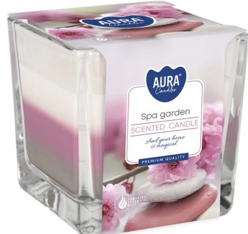 Bispol Duftkerze im Glas dreifarbig 170 g SPA Garden