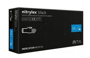 Mercator Nitrylex Black Einweghandschuhe aus Nitril M 100 Stk. Schwarz
