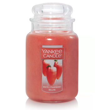 Yankee Candle großes Glas, weiße Erdbeerglocke, 623 g