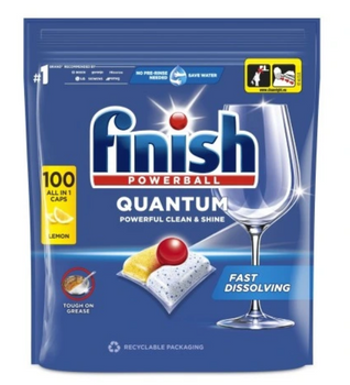Finish Tabs Powerball Quantum All in 1 Zitrone 100 Geschirrspüler Kapseln