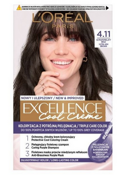 L'Oreal Paris Excellence Cool Creme Haarfarbe 4.11 Ultrafeines Braun