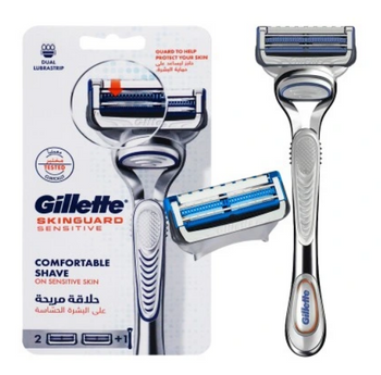 Gillette Skinguard Sensetive Rasierer + 2 Klingen