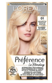 L'Oreal Paris Feria Preference Haarfarbe 01 Sehr helles Naturblond