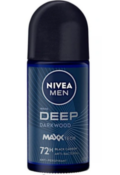 Nivea Antitranspirant Roll-On Men Deep Black Carbon Daark Wood 50 ml