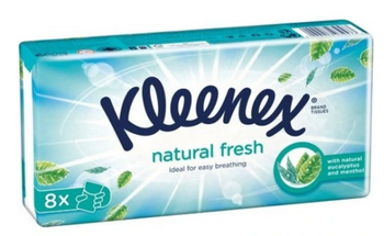 Kleenex Natural Fresh Hygienetücher Eukalyptus-Minze 8 Stück