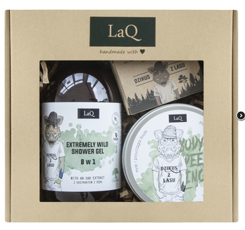 Laq Dzik Set Duschgel 500 ml + Peeling für Männer 200 ml + Stück Seife 85 g