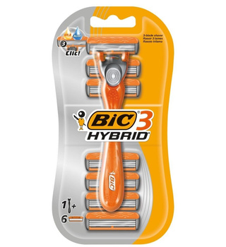 Bic Hybrid-Rasierer mit 6+1 Kartuschen (6 Kartuschen + Griff)