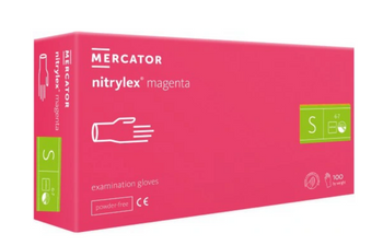 Mercator Nitrylex Magenta Einweghandschuhe aus Nitril S 100 Stk. Pink