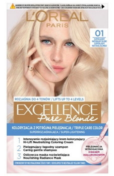 L'Oreal Paris Excellence Pure Blonde Creme Haarfarbe 01 Ultrahelles Aschblond