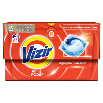 VIZIR ALLin1 PODS WHITE Wäschekapseln ALPINE FRESH 18 Stk.