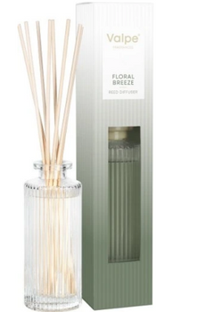 Bispol Diffusor Duftstäbchen in geripptem Glas 135 ml Floral Breeze