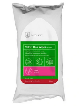 Medisept Velox Duo Tücher für die Hände- und Flächendesinfektion Tea Tonic 50 Stück