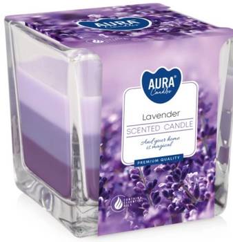 Bispol Duftkerze im Glas dreifarbig 170 g Lavendel