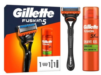 Gillette Herrenkosmetik Set Fusion5 Rasierer + Fusion Sensitive Rasiergel 200 ml