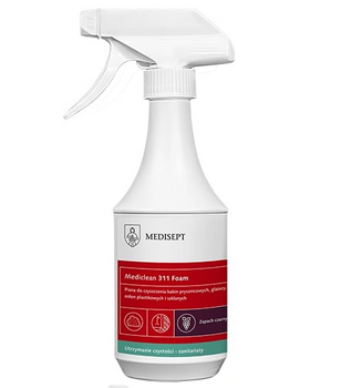 Medisept Mediclean 311 Schaumpräparat in Form von Schaum zur Reinigung von Duschkabinen, Duschwannen, Kunststoff- und Glasabdeckungen sowie Bad- und Küchenarmaturen 500 ml