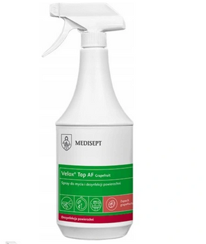Medisept Velox Top AF Spray zur Reinigung und Desinfektion von Oberflächen mit einem Zerstäuber Grapefruit 1L
