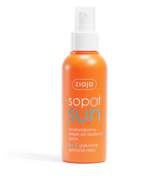 Ziaja Sopot Sun wasserfestes Bräunungsölspray SPF 6 UVA + UVB geringer Schutz 125ml