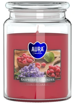 Bispol Duftkerze im Glas 500 g Himbeere - Lavendel