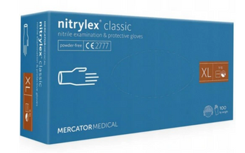 Mercator Nitrylex Classic Einweghandschuhe aus Nitril XL 100 Stk. Blau