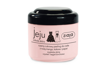 Ziaja Jeju Black Sugar Körperpeeling mit einem Hauch Mango, Kokosnuss und Papaya, 200 ml