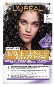 L'Oreal Paris Excellence Cool Creme Haarfärbemittel 3.11 Ultra Dark Brown