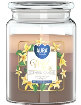 Bispol Dreifarben-Duftkerze im Glas 500 g Wild Vanilla