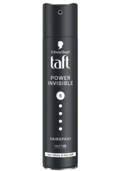 TAFT 5 Power Invisible black Haarspray 250 ml "Unsichtbares Styling'' - mega-starkes Haarspray.