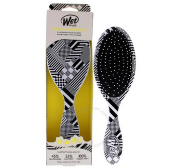 Nassbürste Hipster Detangler Diagonal Checkers Weiße und schwarze Bürste