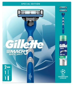 Gillette Herrenkosmetik Set Mach3 Sport Rasierer + Rasiergel Serie 200 ml