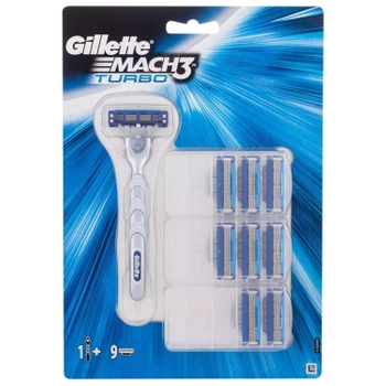 Gillette Mach 3 Turbo Rasierer + 9 Rasiereinsätze