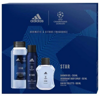 Adidas UEFA Champions League STAR Geschenkset für Männer Eau de Toilette+Duschgel+Deodorant Spray