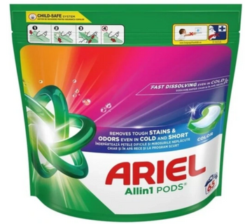 Ariel All in One 3in1 Stoffwaschkapseln Farbe 65 Stück