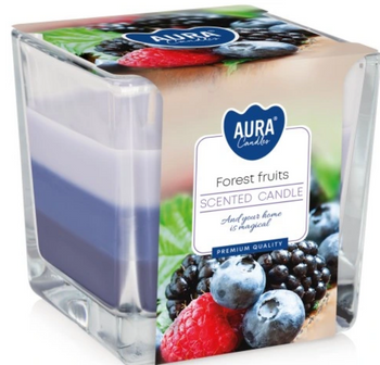 Bispol Duftkerze im Glas dreifarbig 170 g Waldfrucht