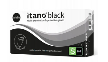 Itano Black Puderfreie Nitrilhandschuhe S 100 Stk. Schwarz