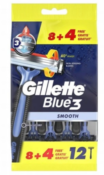 Gillette Blue 3 Glatte Rasiermesser 12er-Pack