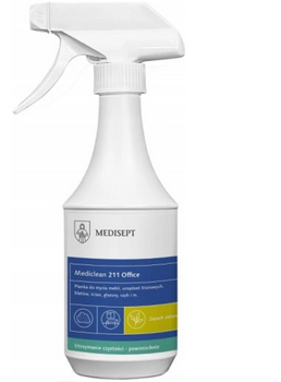 Mediclean 211 Office 500 ml Schaum zur Reinigung von Bürogeräten, Monitoren, Möbeln. Flasche mit Medisept-Zerstäuber