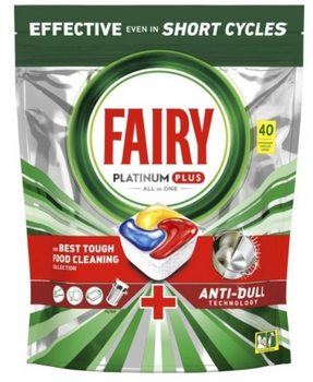 Fairy Platinum Plus Spülmaschinenkapseln Zitrone Anti Dull 40 Stück
