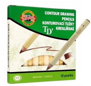 Koh-I-Noor Soft Eye Contour Crayon Braun Schachtel mit 12 Stück.