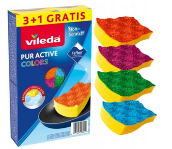 Vileda Schwamm Geschirrspüler Pur Active Colors 4 Stück