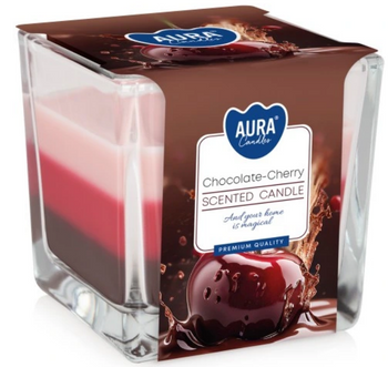 Bispol Duftkerze im Glas dreifarbig 170 g Chocolate Cherry