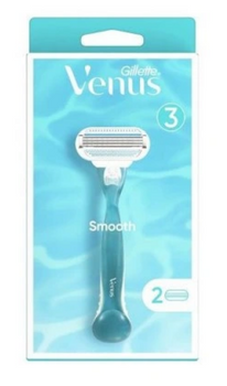 Gillette Venus Smooth + 2 Klingen Rasierer für Frauen