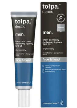 Tolpa Dermo Men Schutzcreme für Gesicht und Kopf SPF 25 feuchtigkeitsspendend und nährend 40 ml