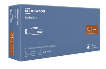 Mercator Hybrid+ Einweg-Vinylnitril-Puderfreie Handschuhe XL 100 Stück Blau